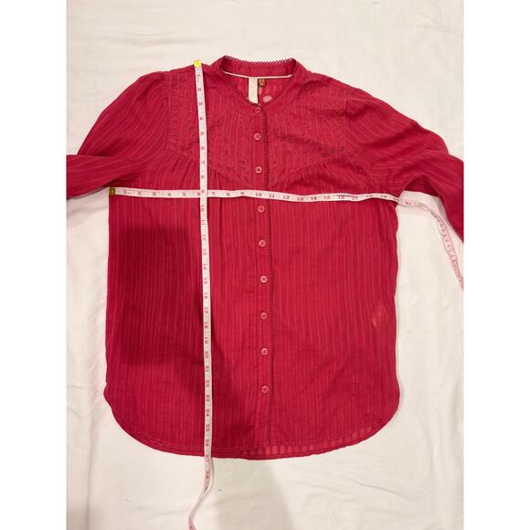 PLCRO Anthropologie Victoria Lace Button Down in Pink Size 6 - Picture 4 of 7
